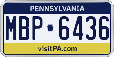PA license plate MBP6436
