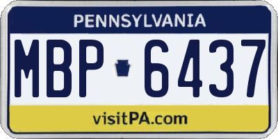 PA license plate MBP6437