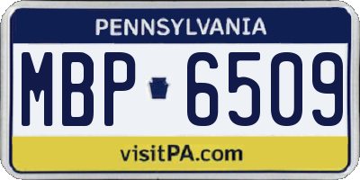PA license plate MBP6509