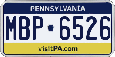 PA license plate MBP6526