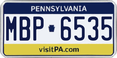 PA license plate MBP6535