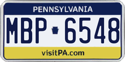 PA license plate MBP6548