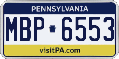 PA license plate MBP6553