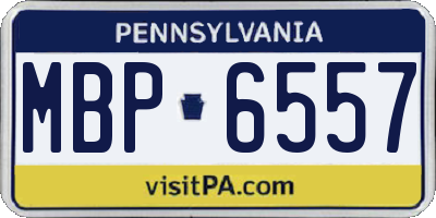 PA license plate MBP6557