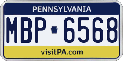 PA license plate MBP6568