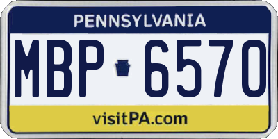 PA license plate MBP6570