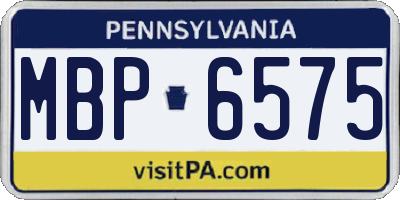 PA license plate MBP6575