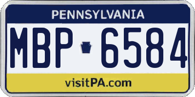 PA license plate MBP6584