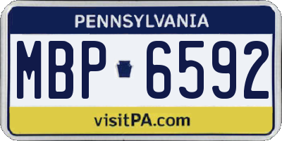 PA license plate MBP6592