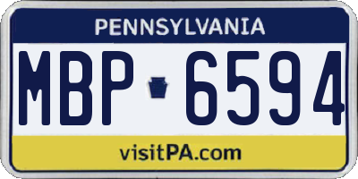 PA license plate MBP6594
