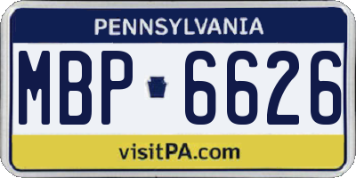 PA license plate MBP6626