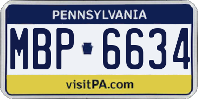 PA license plate MBP6634
