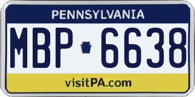 PA license plate MBP6638