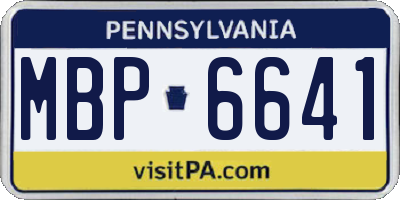 PA license plate MBP6641
