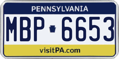 PA license plate MBP6653