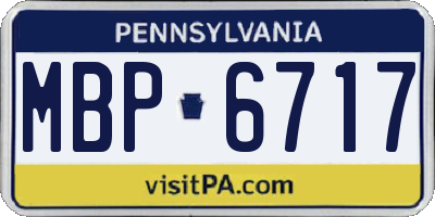 PA license plate MBP6717