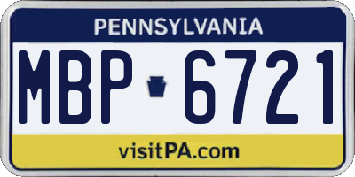 PA license plate MBP6721