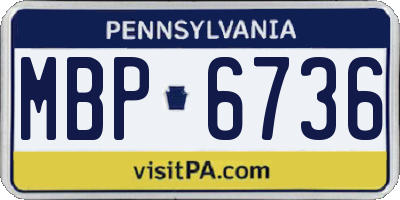 PA license plate MBP6736