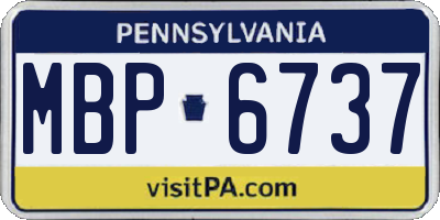 PA license plate MBP6737