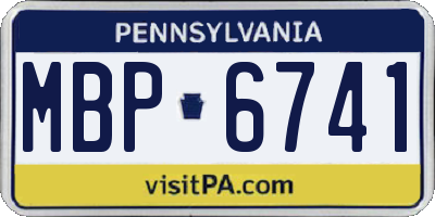 PA license plate MBP6741