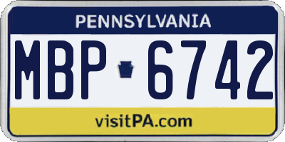 PA license plate MBP6742