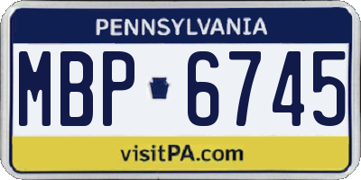 PA license plate MBP6745