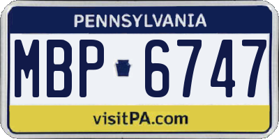 PA license plate MBP6747