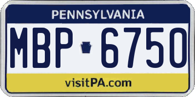 PA license plate MBP6750