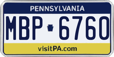 PA license plate MBP6760