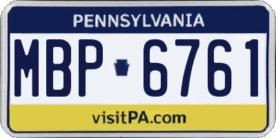 PA license plate MBP6761
