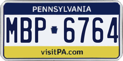PA license plate MBP6764