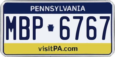 PA license plate MBP6767
