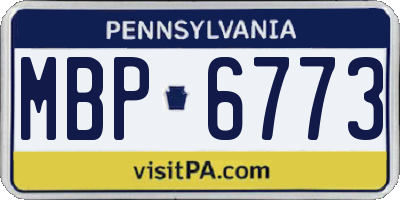 PA license plate MBP6773