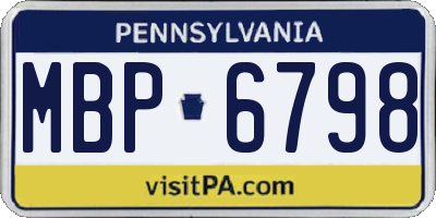 PA license plate MBP6798