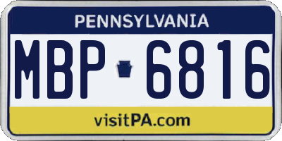 PA license plate MBP6816