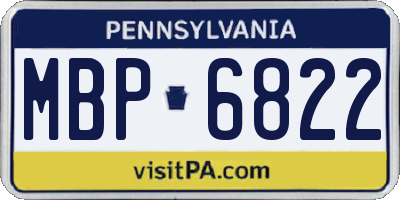 PA license plate MBP6822