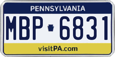 PA license plate MBP6831
