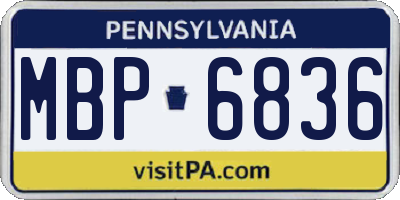 PA license plate MBP6836