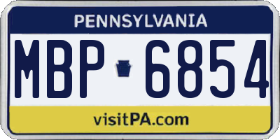 PA license plate MBP6854