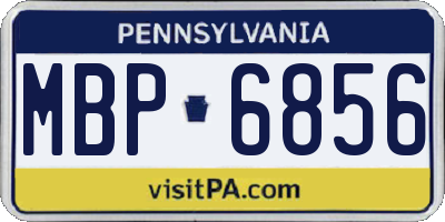 PA license plate MBP6856
