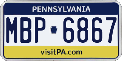 PA license plate MBP6867