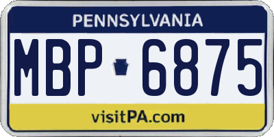 PA license plate MBP6875