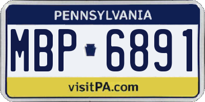 PA license plate MBP6891