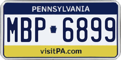 PA license plate MBP6899