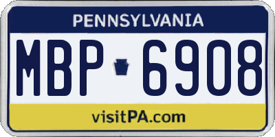 PA license plate MBP6908