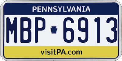 PA license plate MBP6913
