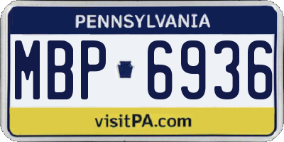 PA license plate MBP6936