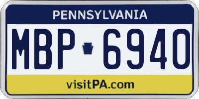 PA license plate MBP6940