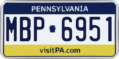 PA license plate MBP6951