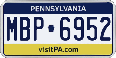 PA license plate MBP6952